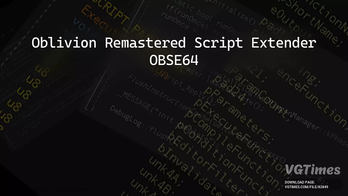 The Elder Scrolls 4: Oblivion Remastered — Oblivion remastered script extender (OBSE64)